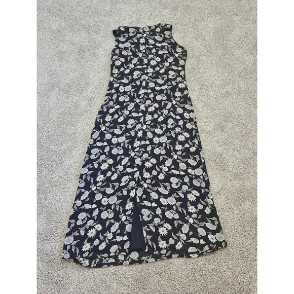Old Navy Vintage Floral Maxi Dress Navy Blue Size 8 - Picture 5 of 7